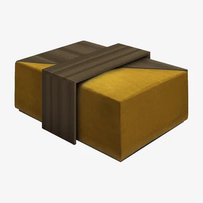 Sofa.com Astaire Modular Coffee Table Set Footstoolin Nefertiti Gold Cotton Matt Velvet