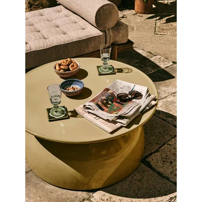 Soho Home Rina Concrete Coffee Table, Olive