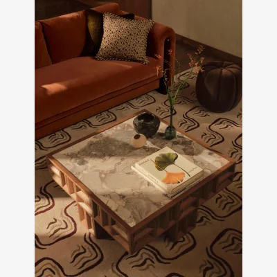 Soho Home Ivy Coffee Table, Italian Ocean Grey Marble