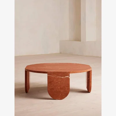 Soho Home Tobias Coffee Table, Rosso Alicante Marble