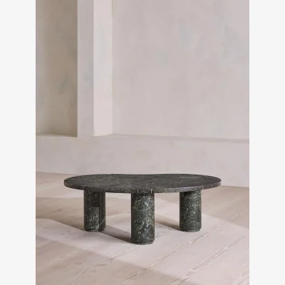 Soho Home Tisbury Oval Coffee Table, Verde Bosque Marble