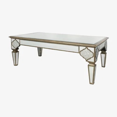 Teddy Beau Deco Home Sahara Marrakech Moroccan Gold Mirrored Low Coffee Table