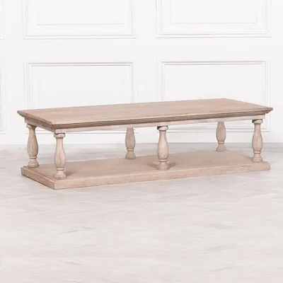Teddy Beau Maison Reproductions Rustic Column Coffee Table