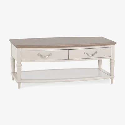 Teddy Beau Bentley Montreux Soft Grey And Grey Washed Oak Rectangular Coffee Table