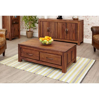 Teddy Beau Baumhaus Mayan Walnut Low Four Drawer Coffee Table