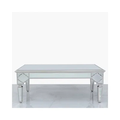 Teddy Beau Deco Home Sahara Marrakech Moroccan Silver Mirrored Low Coffee Table