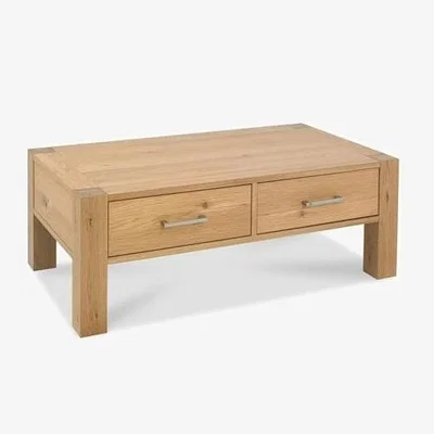 Teddy Beau Bentley Turin With Drawers Oak Rectangular Coffee Table