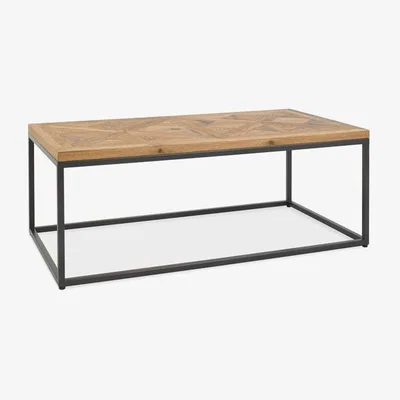 Teddy Beau Bentley Indus Rustic Oak And Peppercorn Rectangular Coffee Table