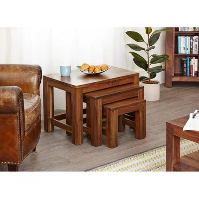 Teddy Beau Baumhaus Mayan Walnut Nest of 3 Coffee Tables