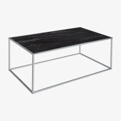 Teddy Beau Teddy's Collection Swan Coffee Table Black and Chrome