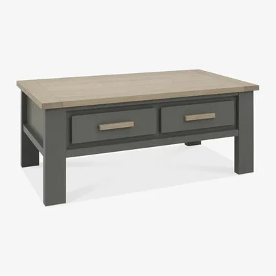 Teddy Beau Bentley Oakham Dark Grey And Scandi Oak Rectangular Coffee Table