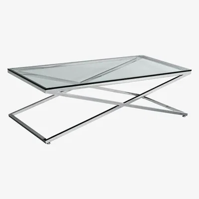 Teddy Beau Teddy's Collection Crossed Clear Coffee Table