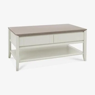 Teddy Beau Bentley Bergen With Drawers Grey Washed Oak & Soft Grey Rectangular Coffee Table