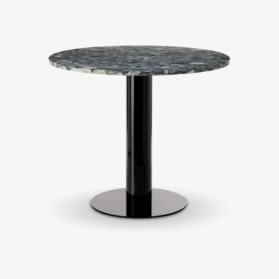Tom Dixon Tom Dixon - Tube High Table Black Base Pebble Marble