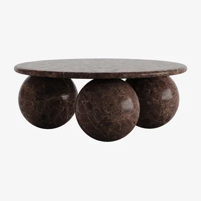 Tobias Oliver Marble Furniture | Globe Coffee Table | Dark Emperador