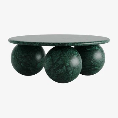 Tobias Oliver Marble Furniture | Globe Coffee Table | Forest Green