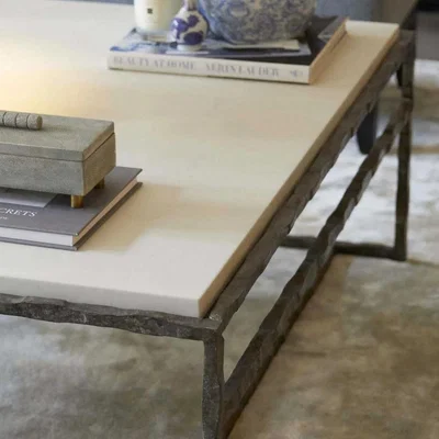 Tobias Oliver Porta Romana | Giacometti Coffee Table Rectangular | Burnt Silver
