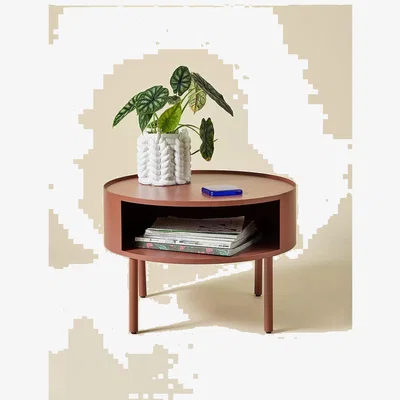 Urban Outfitters Lucie Terracotta Round Iron Storage Coffee Table - Dark Orange 59.1cm x 40.6cm at Urban Outfitters