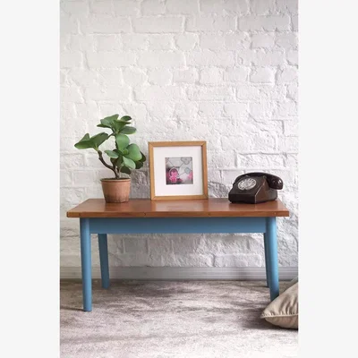 Urban Outfitters Urban Renewal Remade From Vintage Home Wooden Coffee Table - Blue ALL at Urban Outfitters