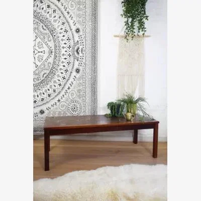 Urban Outfitters Urban Renewal Vintage Tile Topped Teak Coffee Table - Brown 40cm x 130cm x 54cm at Urban Outfitters