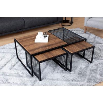 Vivense Prestige Coffee Table Set, Pine