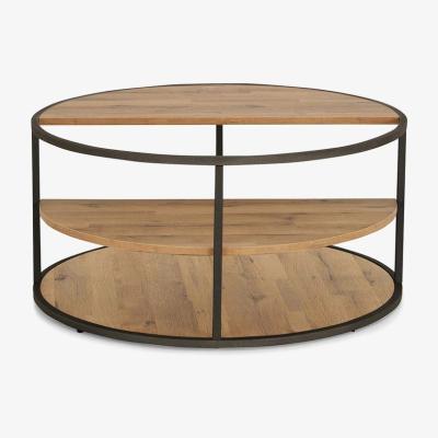 Vivense Trace Coffee Table, Dark Wood & Black