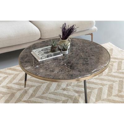 Vivense Tau Marble Coffee Table, Grey