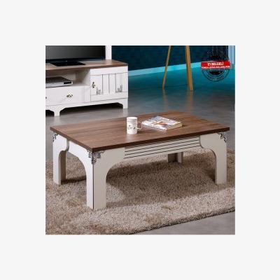 Vivense Gazelle Coffee Table, Dark Wood & White