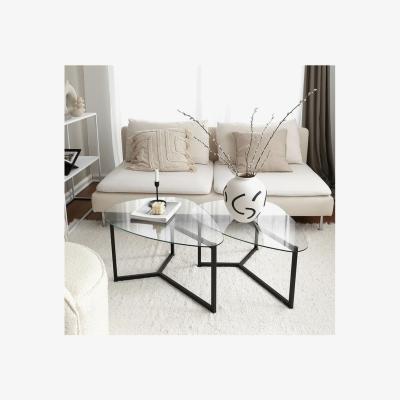 Vivense Neostill Bellisimo 2 Piece Coffee Table, Black