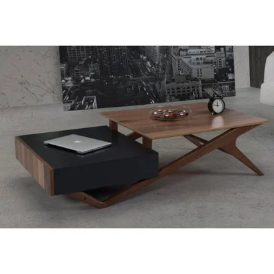 Vivense Oslo Coffee Table, Walnut & Grey