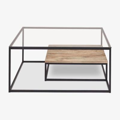Vivense Drual Coffee Table, Black & Dark Wood
