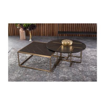 Vivense Moon Coffee Table, Black & Gold