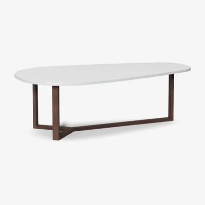 Vivense Haven Coffee Table, White & Brown