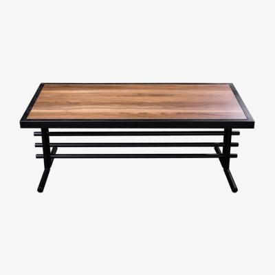 Vivense Soft Office Coffee Table, Dark Wood & Black
