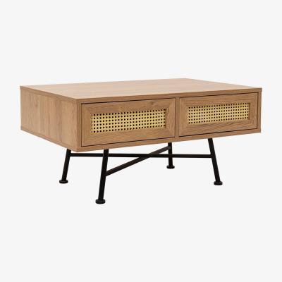Vivense Nala Rattan 2 Drawer Coffee Table