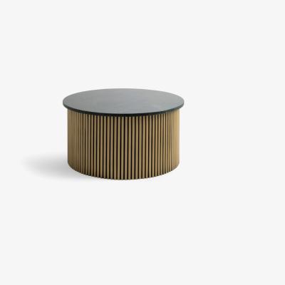 Vivense Soffi Coffee Table, Green & Brass
