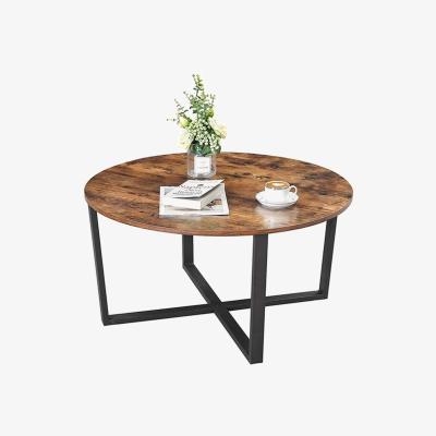 Vivense Krax Coffee Table, Dark Wood & Black
