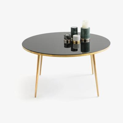 Vivense Glon Coffee Table, Dark Grey & Gold