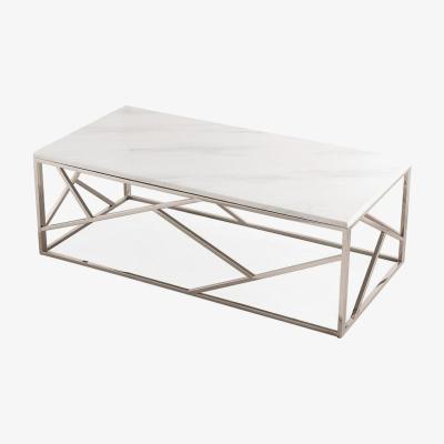 Vivense Gi Marble Coffee Table, White