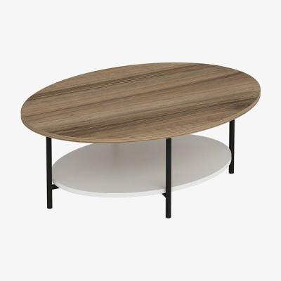 Vivense Elis Coffee Table, Light Wood & White & Black
