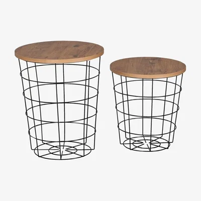 Vivense Allecra Duo Coffee Table, Walnut