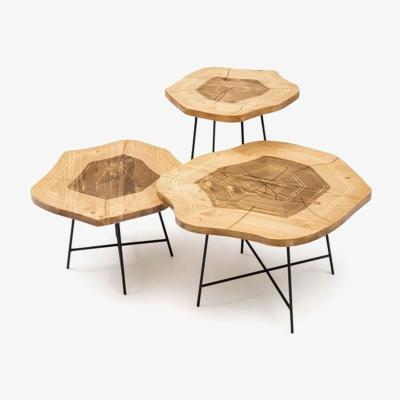 Vivense Dream Trio Coffee Table Set, Natural
