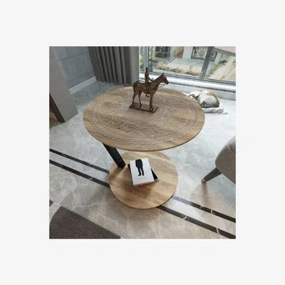 Vivense Lord C Coffee Table, Light Wood & Black