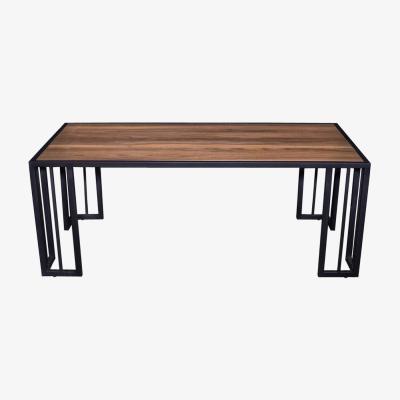Vivense Saber Coffee Table, Dark Wood & Black