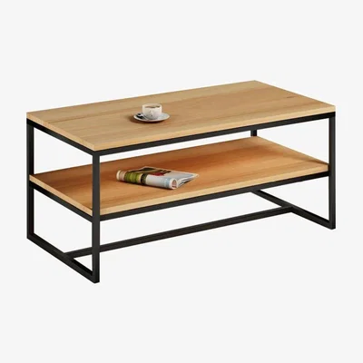 Vivense Griur Coffee Table, Black & Light Wood