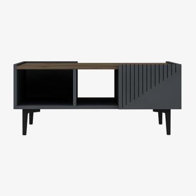 Vivense Grand Coffee Table, Dark Grey & Dark Wood