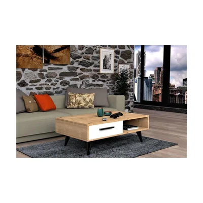 Vivense Melly Coffee Table, Oak & White