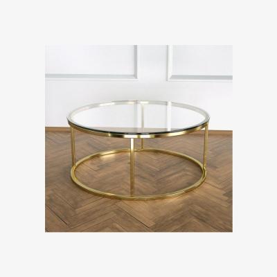 Vivense Potrica Round Coffee Table, Brass