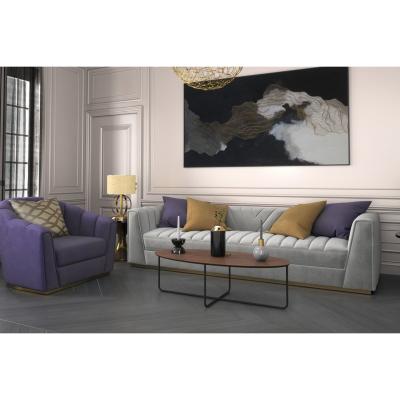 Vivense Ellipse Coffee Table, Dark Wood & Black