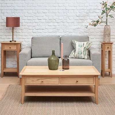 Woods Furniture Trento Oak Large Coffee Table with Drawers